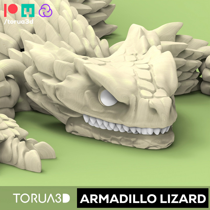 Articulated lizard armadillo 001 for 3D printing , STL