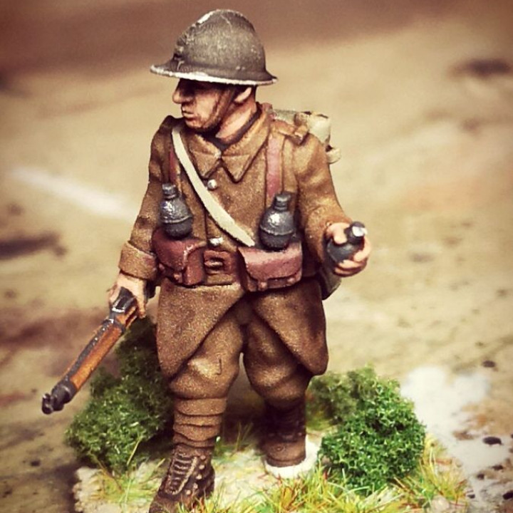 28mm french reserve infantry throwing grenades image