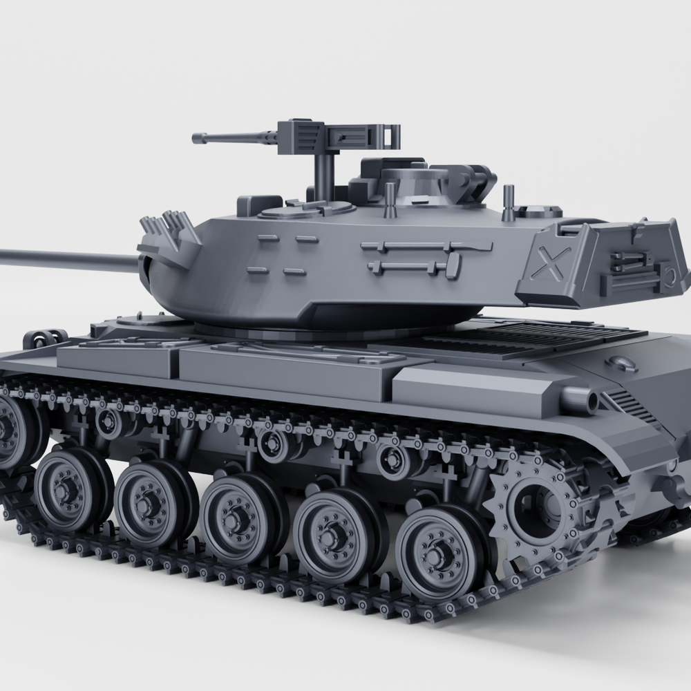 3D Printable Light Tank M41 Walker Bulldog (US, post WW2, Korean+