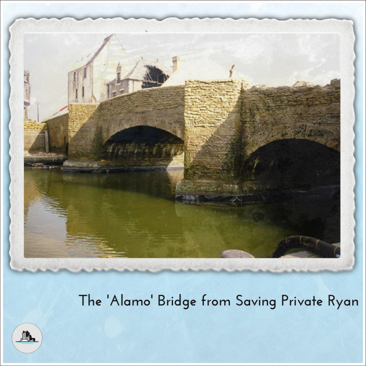 Stone bridge with four triangular pillars (2) - World War Two Second WWII Western campaign USA UK Germany