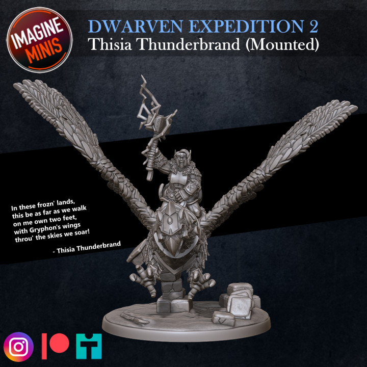 Dwarven Expedition 2 - Thisia Thunderbrand Mounted image