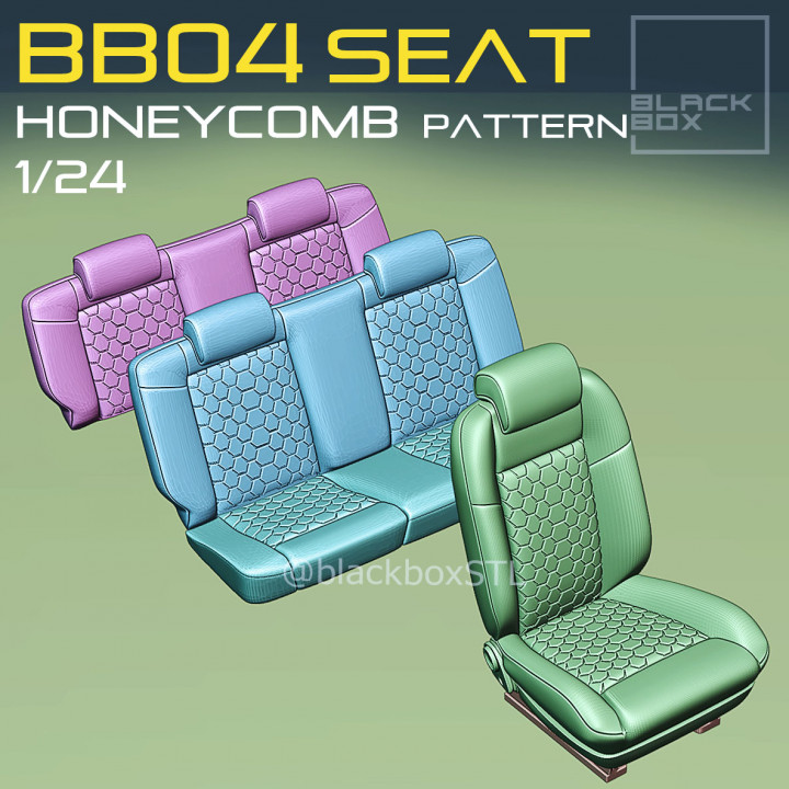 BB04a honeycomb Pattern Seat FOR DIECAST AND MODELKITS 1-24th image
