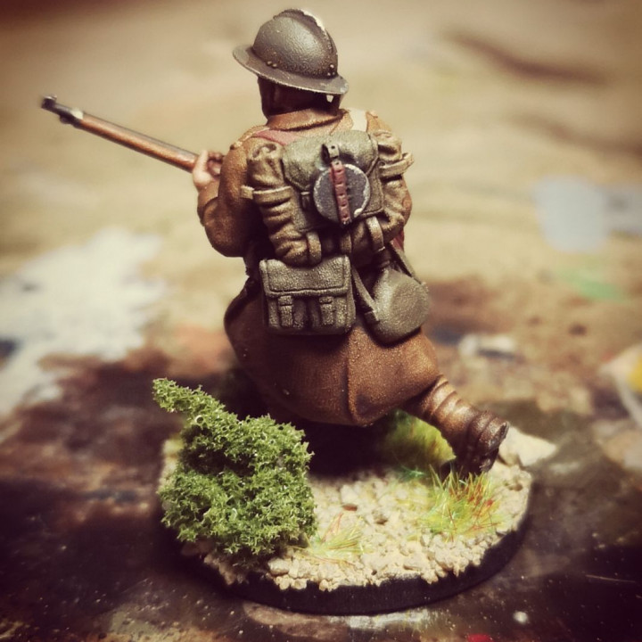 WW2 28mm french reserve infantry on alert