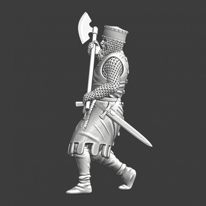 Medieval crusader with great axe image