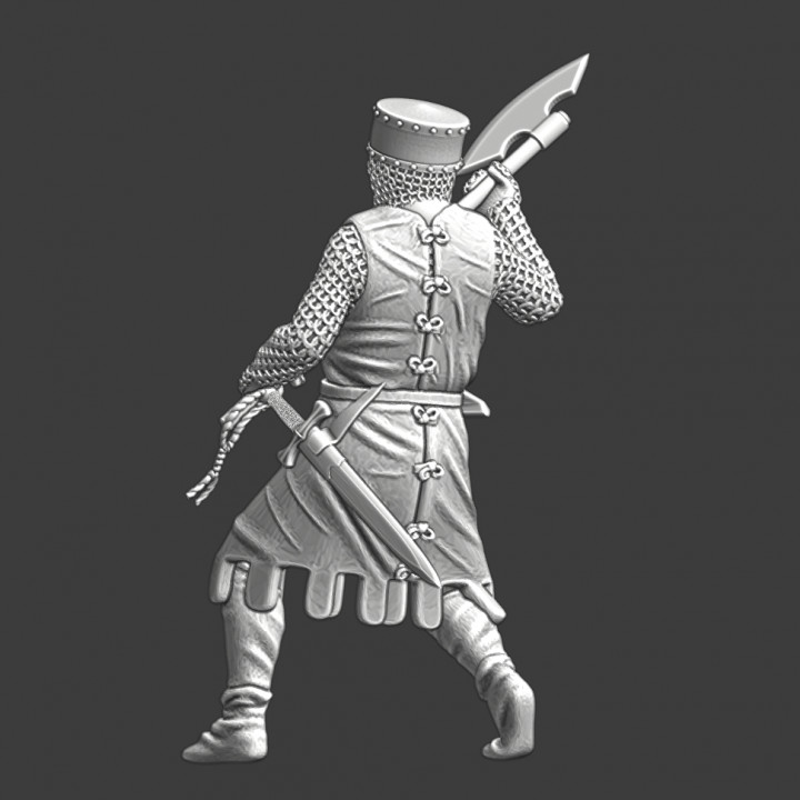 Medieval crusader with great axe image