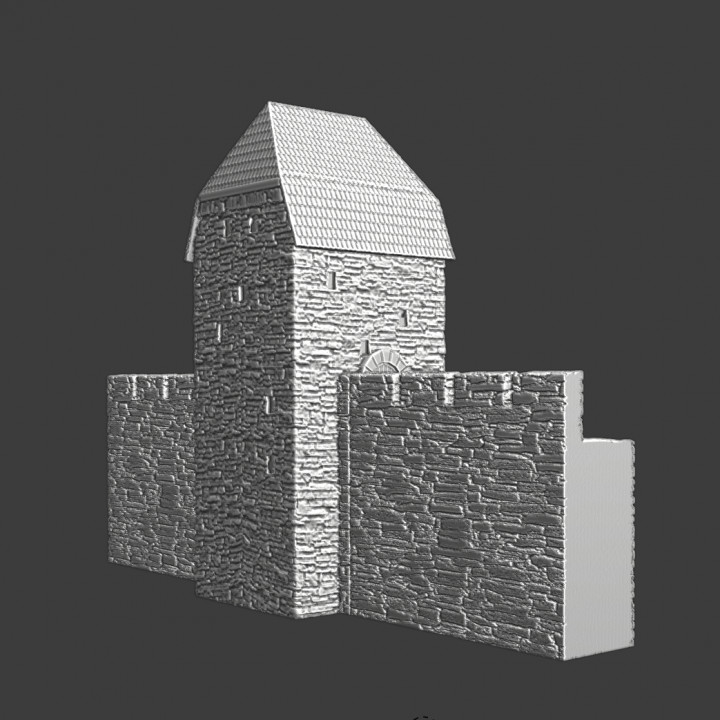 Straight wall tower - Modular Castle System