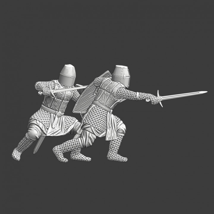 Medieval Scandinavian Knights in battle image