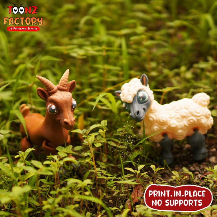3D Printable Flexi Sheep & Goat Articulated by Toonz Factory