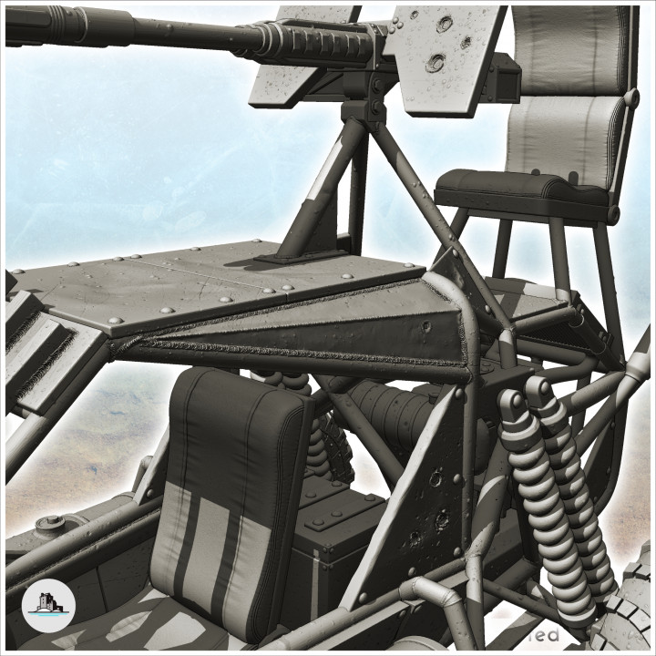 Apocalyptic vehicle with machine gun and high seat (22) - Future Sci-Fi SF Post apocalyptic Tabletop Scifi