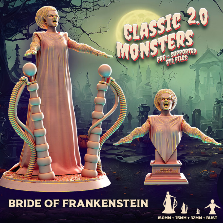 bride of Frankenstein + bust image