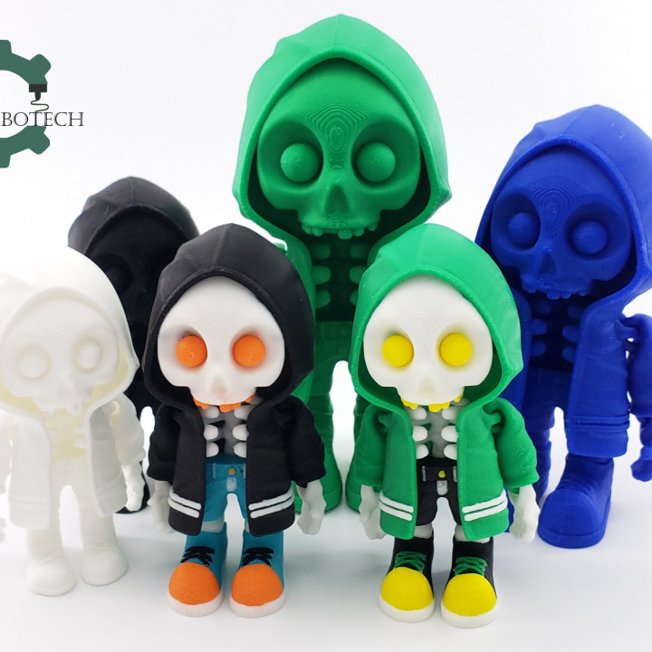 Cobotech Articulated HoodieBones. Articulated Skeleton With Hoodie