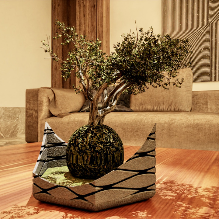 Hexagonal Modern Kokedama Planter