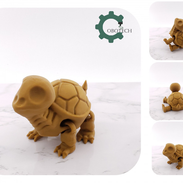 3D Printable Cobotech Articulated Turtle Skeleton by Cobotech