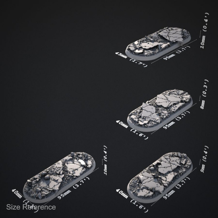 Cracked Earth 95mm x 40mm Capsule Bases