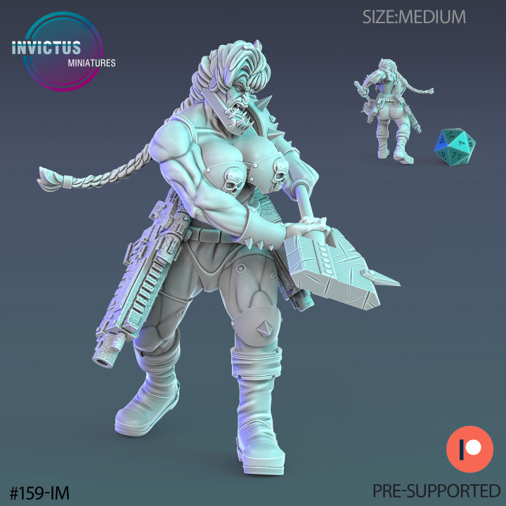 Orc Valkyrie Set / Warship Soldier / Female Space Warrior / Alien Base Predator / Cyberpunk Headhunter / Cosmic Invasion Army / Trooper Attack / Sci-Fi Encounter