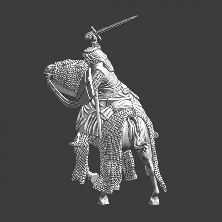 Mounted Hospitaller knight - Fighting with sword image