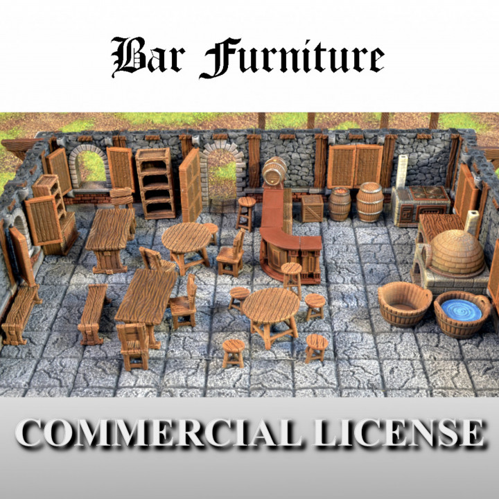 [Commercial License] Bar Furniture STL image