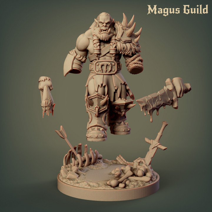 Mountain orc warrior on the battlefield with sword – MG20.3