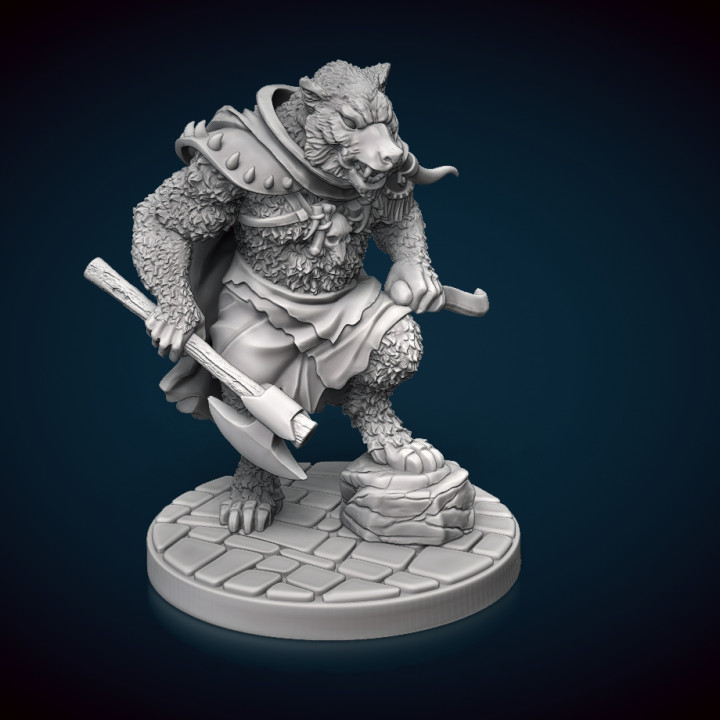 Werebear Barbarian Miniature image