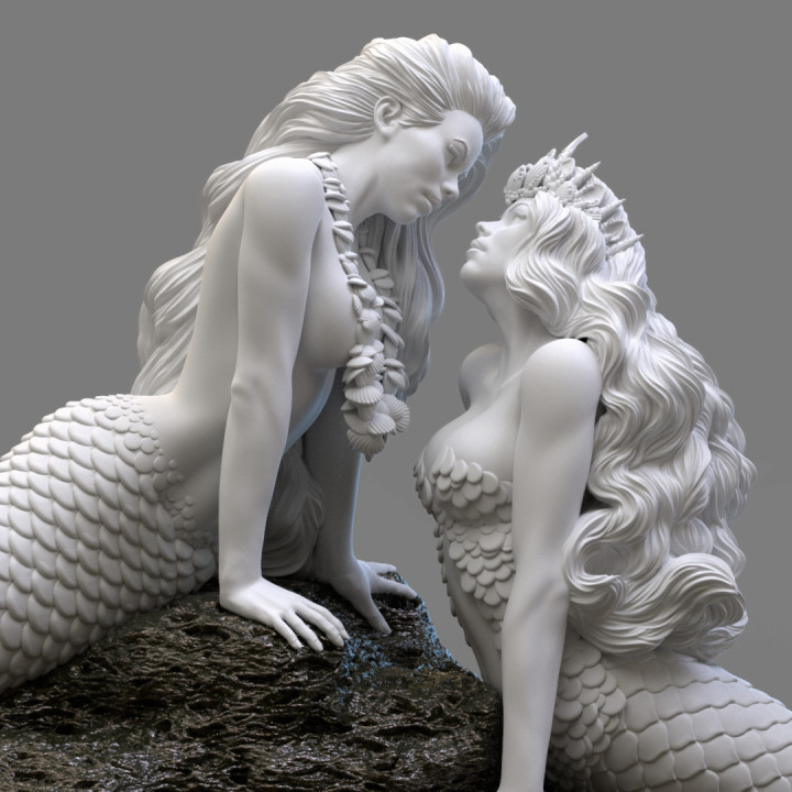 "Mermaids In Love" 75mm Scale Scene image