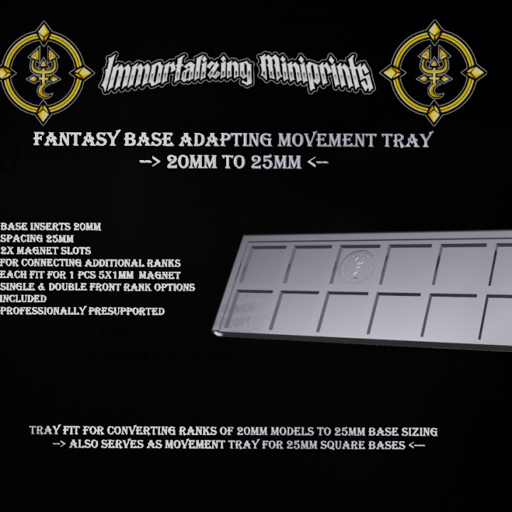 Base Adapting Movement Tray 20mm to 25mm 5 wide & 6 wide image