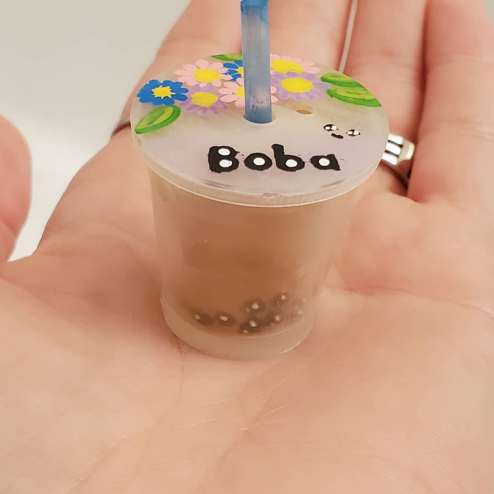 Boba Tea Charm Keychain image