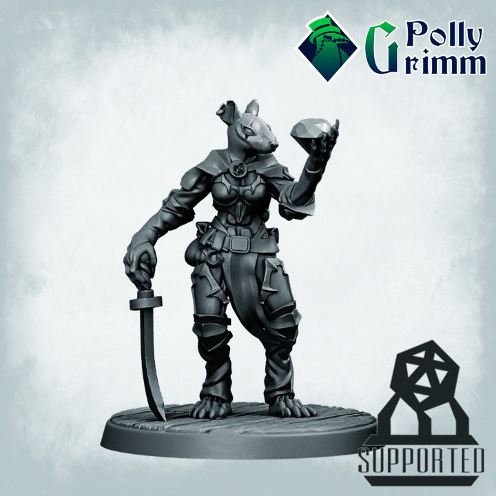 Fantasy miniatures for tabletop games. Ratfolk Scaven thief image