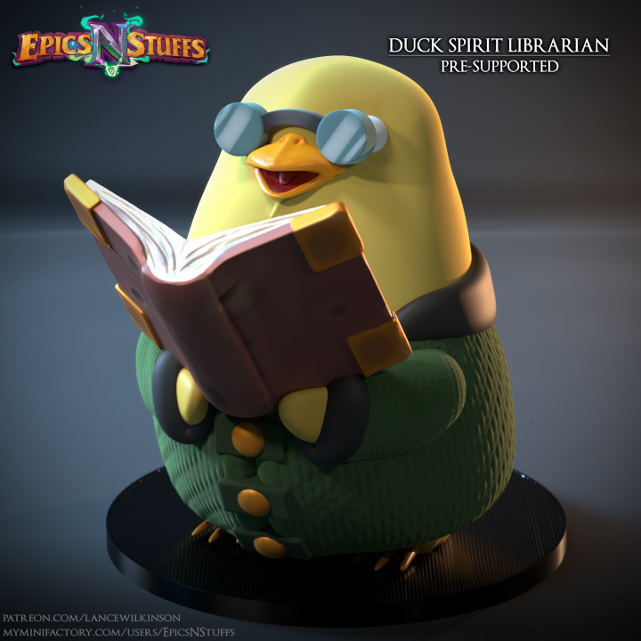 Duck Spirit Librarian Miniature - Pre-Supported image