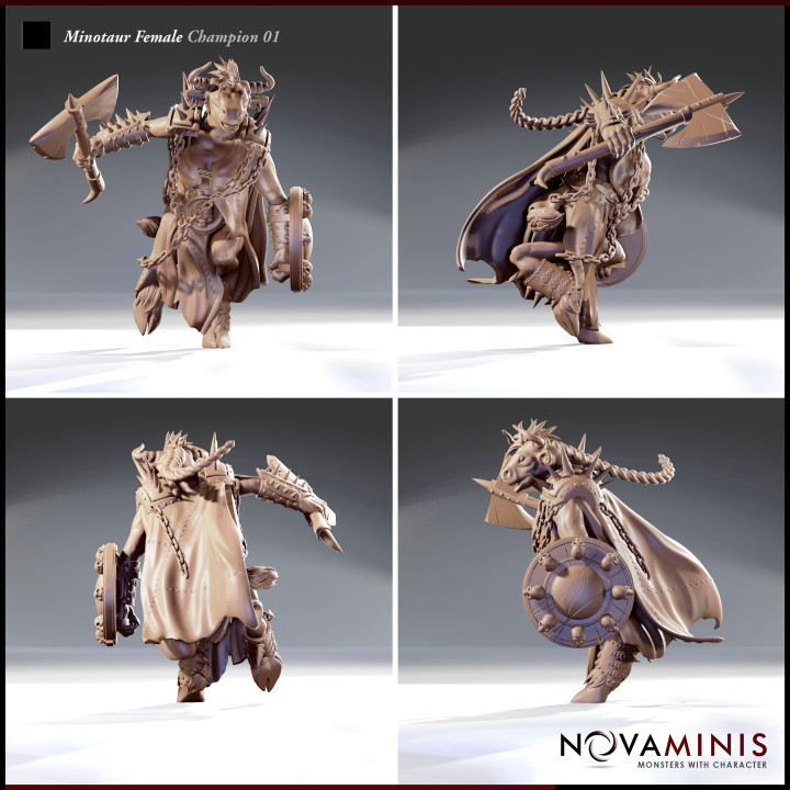 ♀️ Minotaur Female Warrior 03・ 3D File for ・Cults