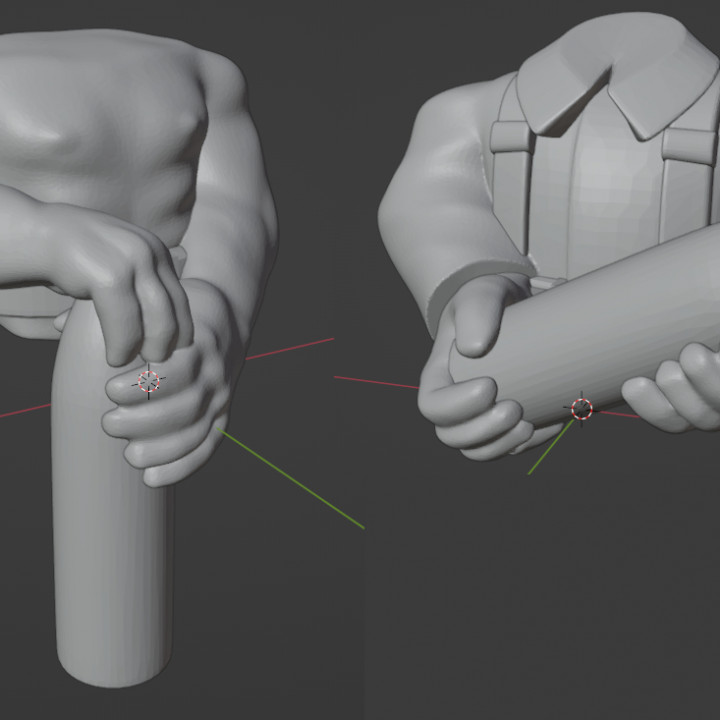 WWI Artillerymen Parts (Dressed & Undressed) Blender File BB-5