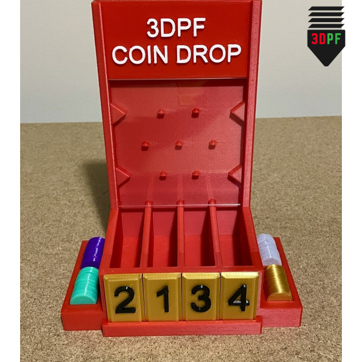 3D Printable Coin Drop Game by MysticMesh3D