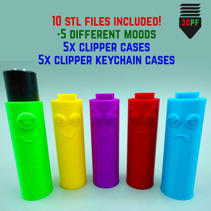 Chill Buddy Clipper Lighter Cases (5 Moods)