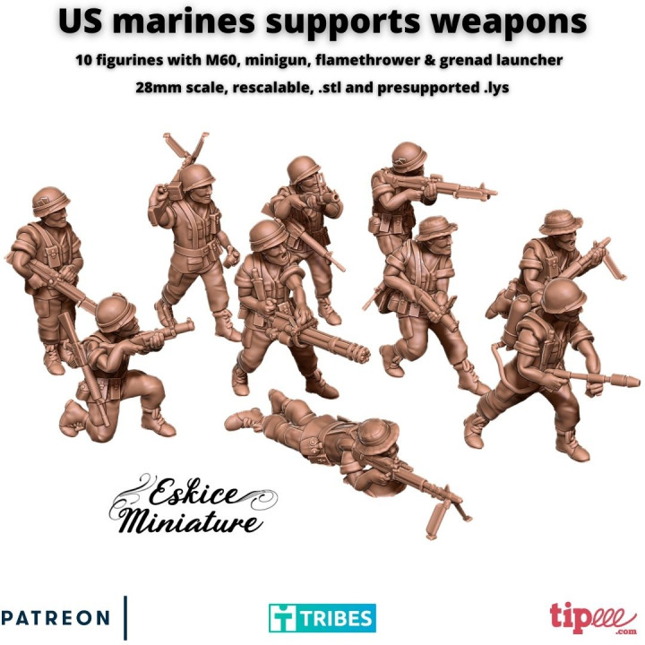 US marine for vietnam war with Supports weapons - 28mm image