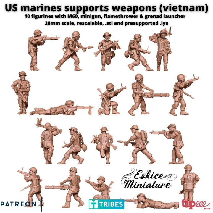 US marine for vietnam war with Supports weapons - 28mm image