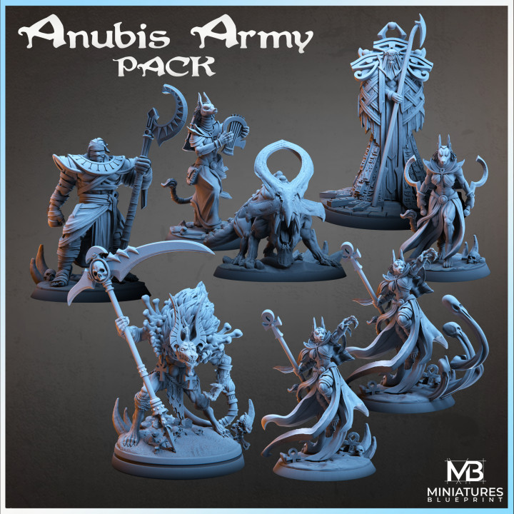 3D Printable Anubis Army - PACK July 2023 Release by Miniatures Blueprint