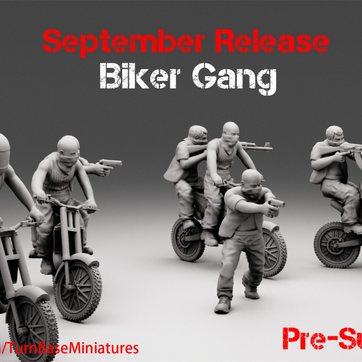 TurnBase Miniatures: Wargames- Biker Gang (September Release) image
