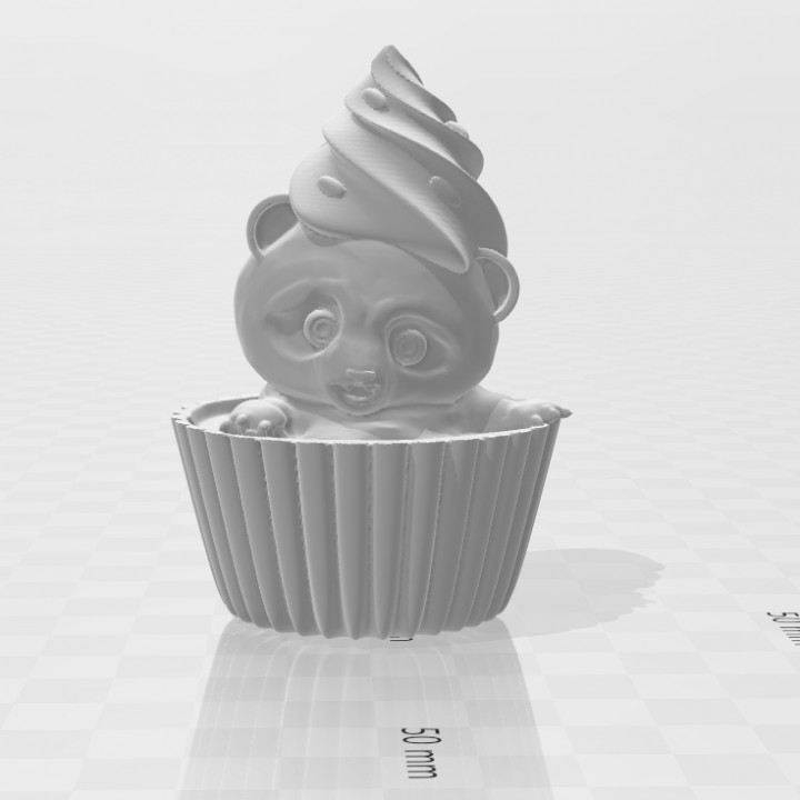 Panda kid cup cake image