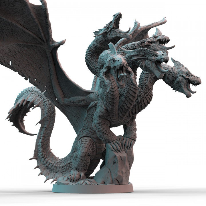 3D Printable 5 Headed Dragon (pre-supported) by Blue Giant Studios