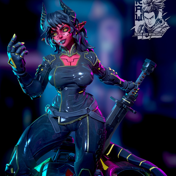 Cyberpunk Oni Lynn - Pin Up (Pre-Supported) image