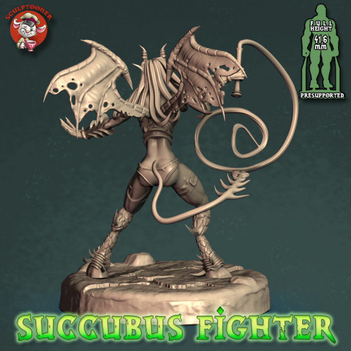 Succubus fighter - 32mm scale pre-supported miniature