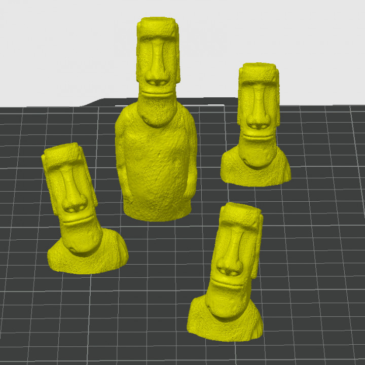 3D Printable MOAI STATUE BUST AND FULL BODY - EASTER ISLAND by IK3D