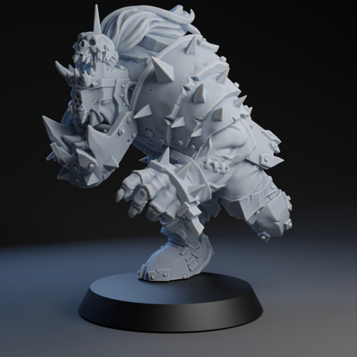 3D Printable Fantasy Football Famous Orc Charger by BruteFun Minatures