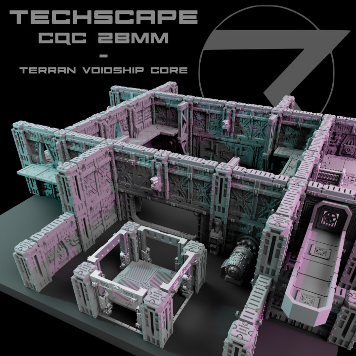 TECHSCAPE CQC - 28mm - Terran Voidship FREE Sample (40k Boarding Action and Into The Dark Compatible) image