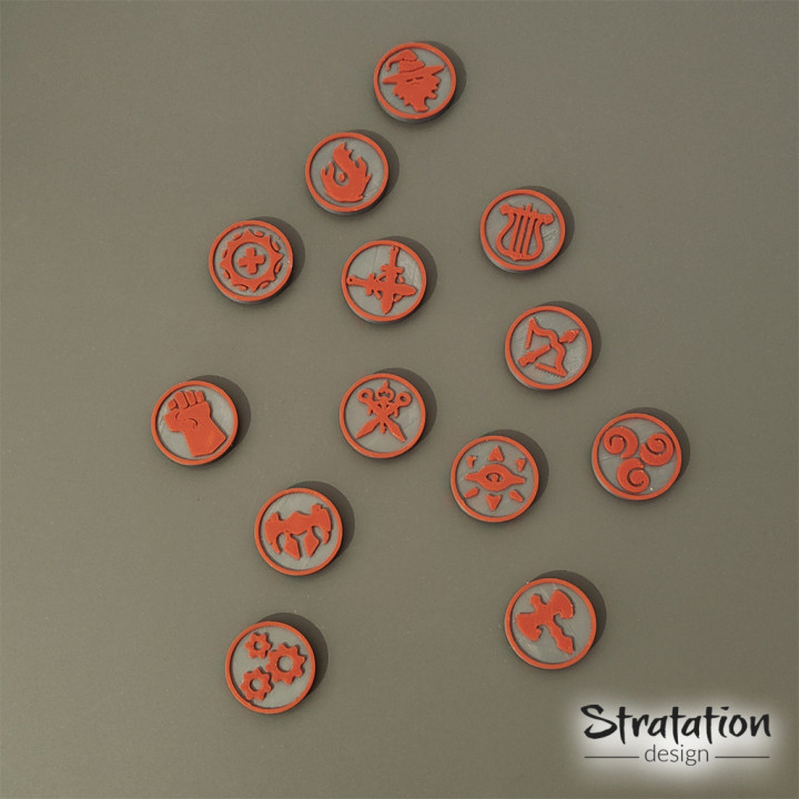 Class Tokens for CondiCirclets - 13 Class Tokens image
