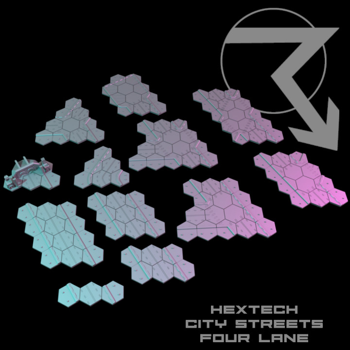 HEXTECH - City Streets (Battletech Compatible Hex Terrain) image