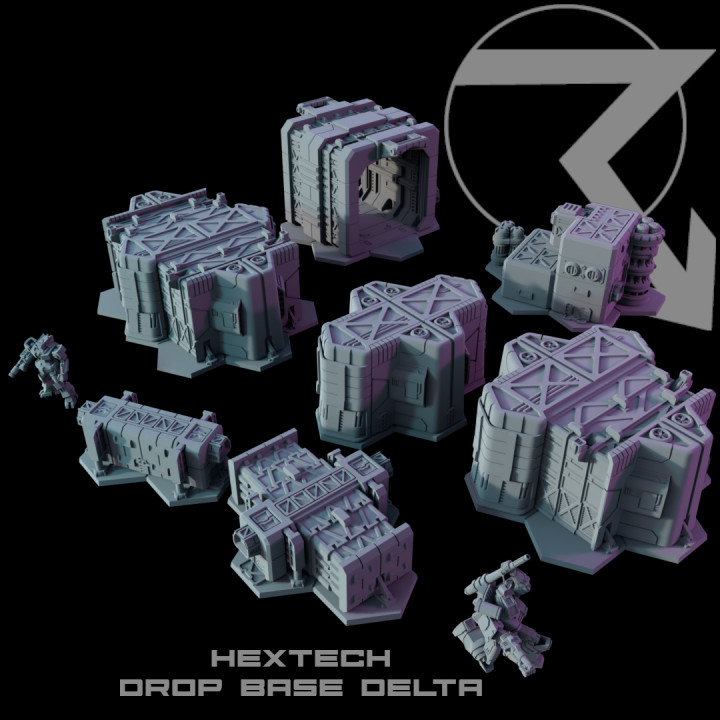 HEXTECH - Drop Base Delta (Battletech Compatible Hex Terrain) image