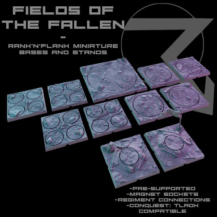 Miniature Bases - Rank'n'Flank - Fields of the Fallen  (Conquest Compatible Bases and Stands) image
