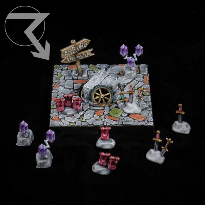 Miniature Bases - Rank'n'Flank - Old Market Road (Conquest Compatible Bases and Stands) image