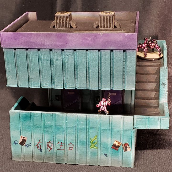 Shifted Hab Building for Infinity, Scifi, or Cyberpunk miniatures image