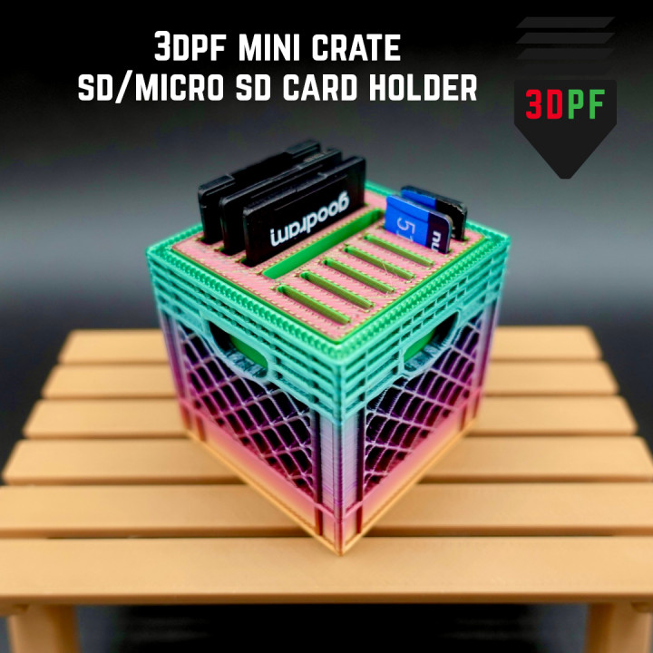Micro SD / SD Card Holder (50% Scale Mini Crate) image
